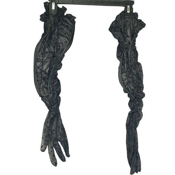 For Love & Lemons Jourdan Off the Shoulder Mini Dress Black w/ Gloves size M - Picture 9 of 16